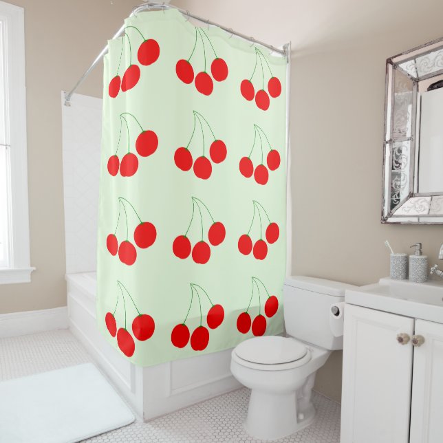 Cerises Douche rideau (En situation)