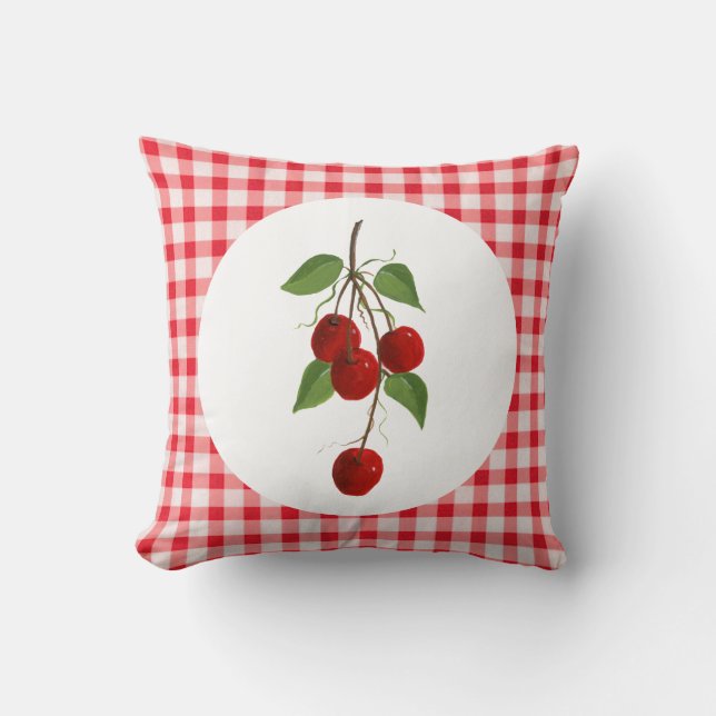 Cerises Et En vichy Coussin (Recto)