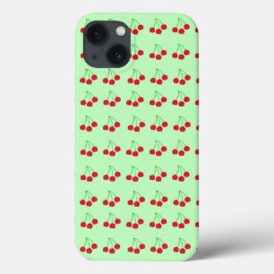 Cerises et iPhone vert 13 Coque
