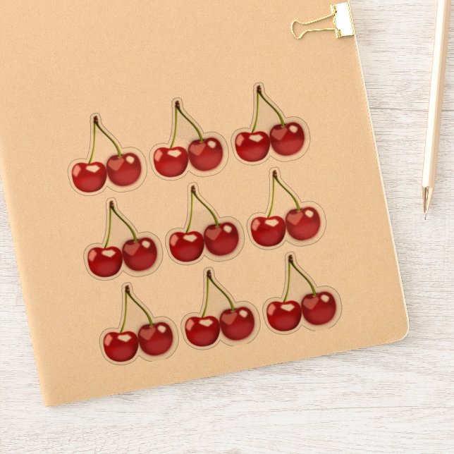 Cerises Fruit cerise Stickers transparent transpar (Carnet)