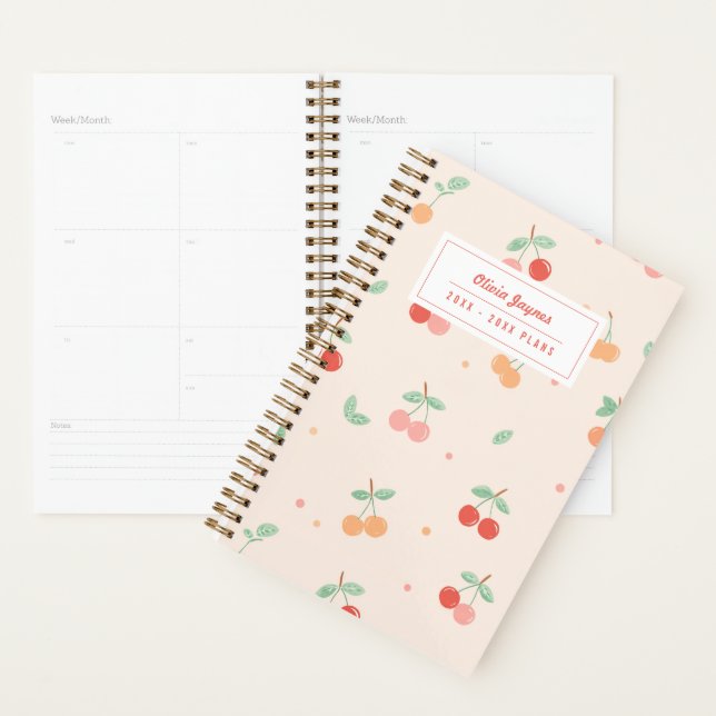 Cerises Illustrées Fruit Personnalisé 2027 (Devant avec enveloppe)