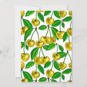 Cerises jaunes sur fond blanc