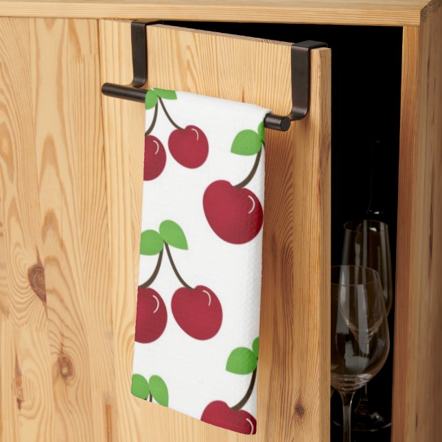 Cerises Microfibre Serviette de cuisine (Pliage en tiers)