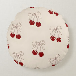Cerises mignonnes et Coussin rond - Fille esthétiq