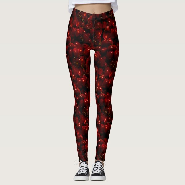 Cerises Motif Leggings (Devant)