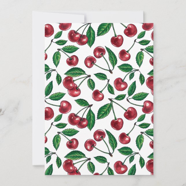 Cerises rouges sur blanc (Devant)