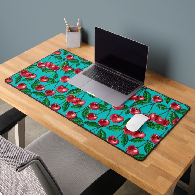 Cerises rouges sur turquoise (Bureau 2)