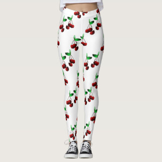 Cerises sur des leggings blancs