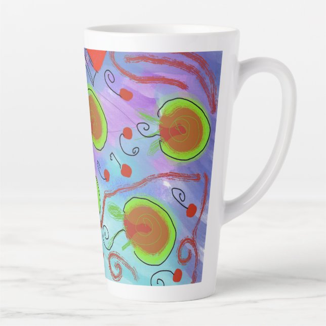 cerises Tasse à boire un latte (Droite)