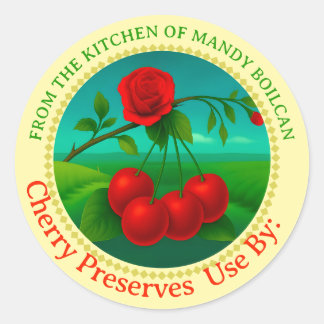 Cerises vintages de la cuisine du étiquette de con