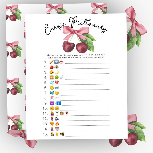 Cerisier arc baby shower Emoji Pictionary jeu (Créateur téléchargé)