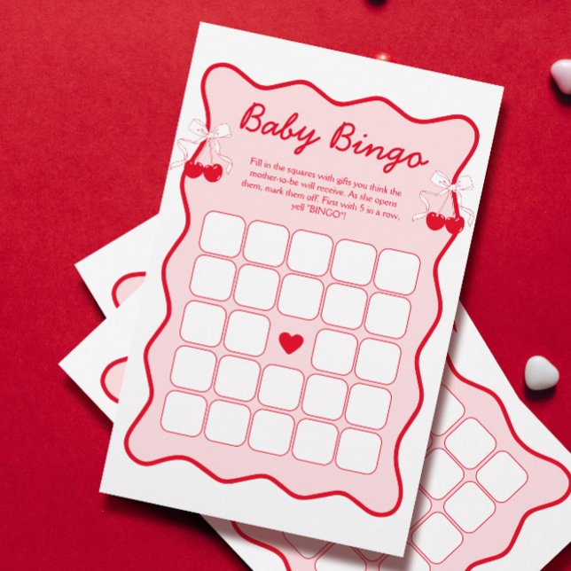 Cerisier Bow sur le Baby shower supérieur Bingo Je (Créateur téléchargé)
