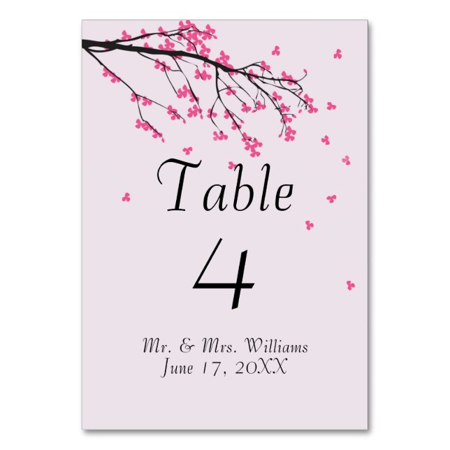 Cerisier en fleur - Carte Table (Dos)