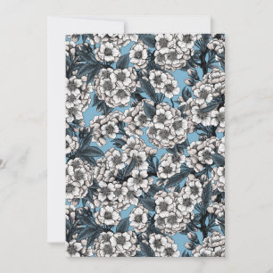 Cerisier en fleurs en blanc et bleu