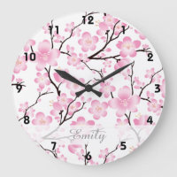 cerisier fleur arbre printemps japonais horloge 2