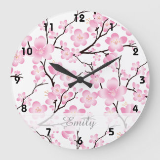 cerisier fleur arbre printemps japonais horloge 2