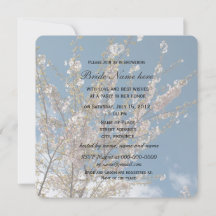cerisier fleur en bleu ciel nuptiale invitation do