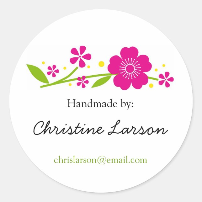 Cerisiers en fleurs Étiquettes pour objets artisan (Devant)