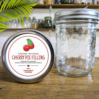 Cerries Canning Jar Étiquette