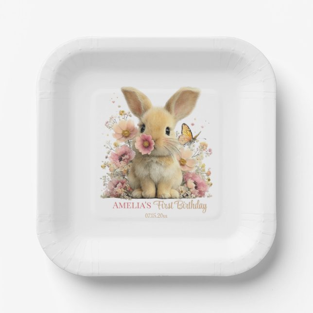 Certain lapin a un an assiettes en papier (Recto)