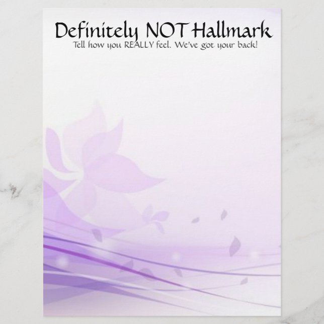 Certainement pas du papier à en-tête Hallmark (Devant)