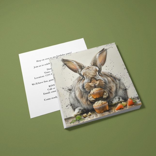 Certains Lapin a un Invitation Anniversaire de Lap (Créateur téléchargé)