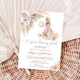 Certains Lapin Douce Pampass Invitation Baby Showe