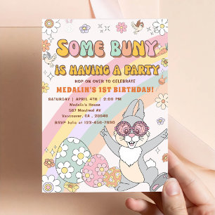 Certains Lapin Fait Une Fête Invitation Anniversai