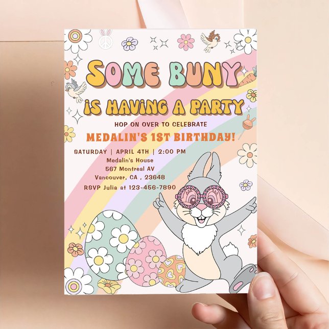 Certains Lapin Fait Une Fête Invitation Anniversai (Créateur téléchargé)