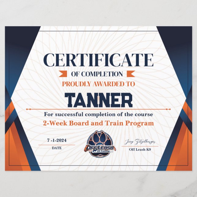 Certificat #14 (Devant)