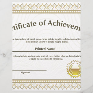 Certificat avec sceau d'or