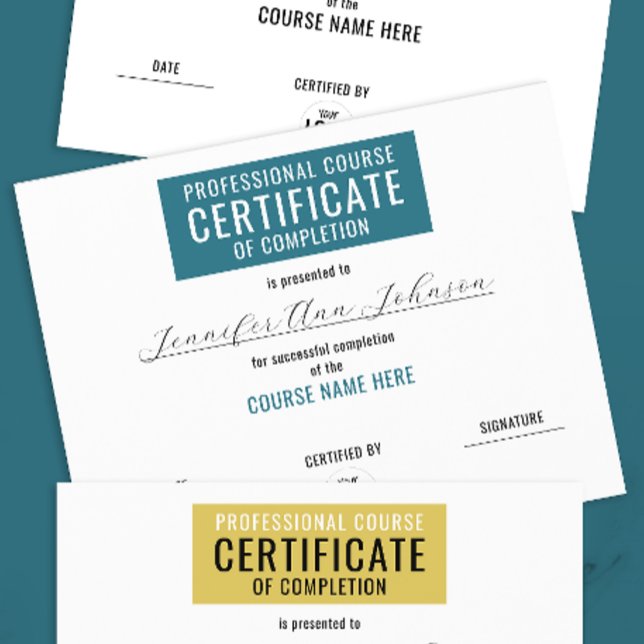 Certificat Bleu Simple De Réussite (Créateur téléchargé)