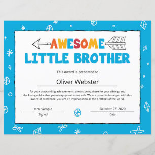 Certificat Blue Brother Certificat LittleBrother