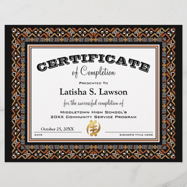 Certificat Bordure CMC1 en tissu de boue couleur a (Devant)