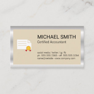 Certificat Bordure métallique