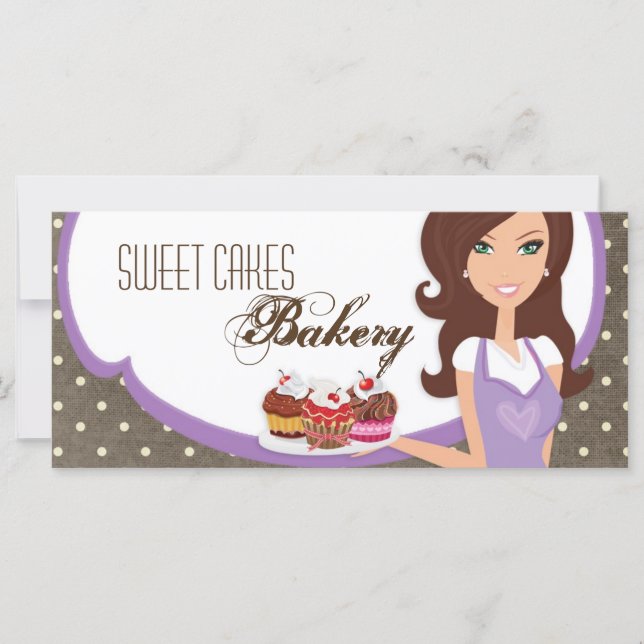 Certificat cadeau 4"x9" Brunette Baker Cup Cakes (Devant)