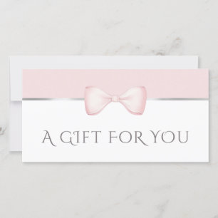 Certificat cadeau à l'arc rose Coquette