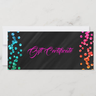 Certificat-cadeau à pois confettis arc-en-ciel noi