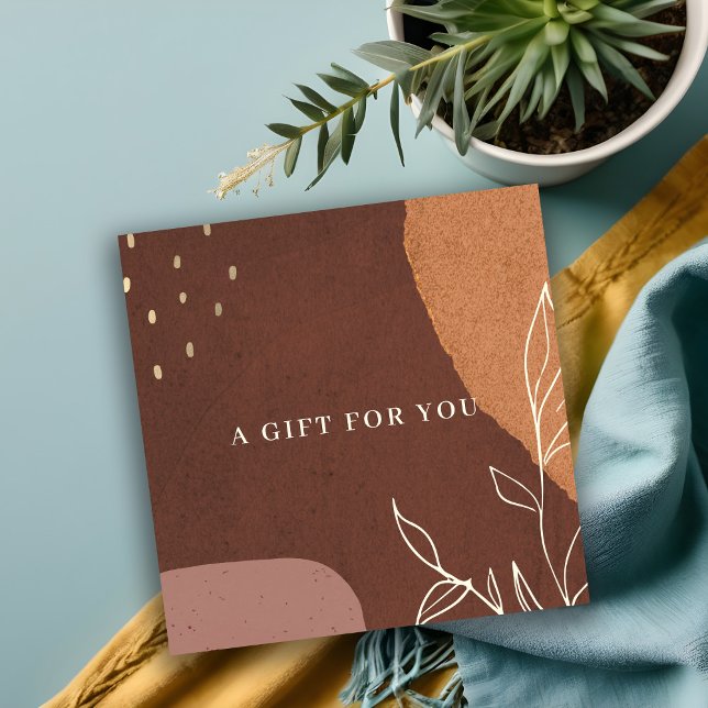 Certificat cadeau Abstrait rouille feuille orange  (Créateur téléchargé)