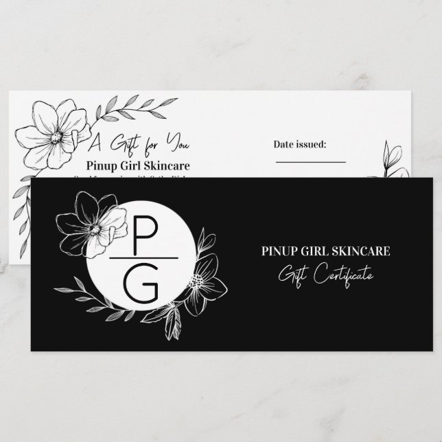 Certificat cadeau, Affaires, Carte cadeau (Devant / Derrière)
