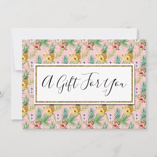 Certificat cadeau Ananas & Hibiscus Fleurs (Devant)