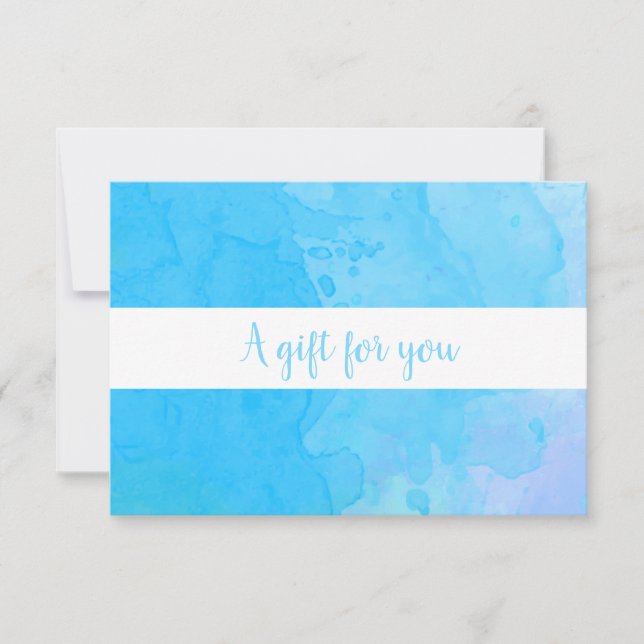 Certificat Cadeau Aquarelle Bleue Élégante (Devant)