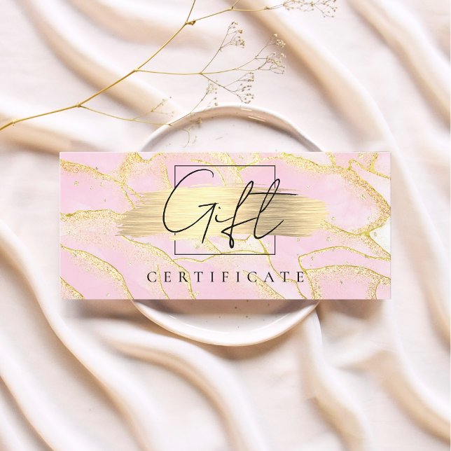 Certificat cadeau Aquarelle Pink Gold Foil (Créateur téléchargé)