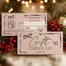 Certificat Cadeau Arc Rose Rétro Excentrique Dessi