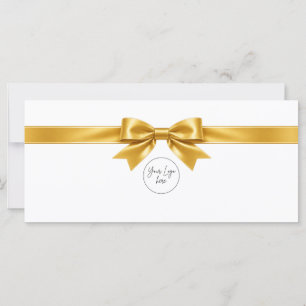 Certificat Cadeau avec Logo à Ruban Blanc Élégant