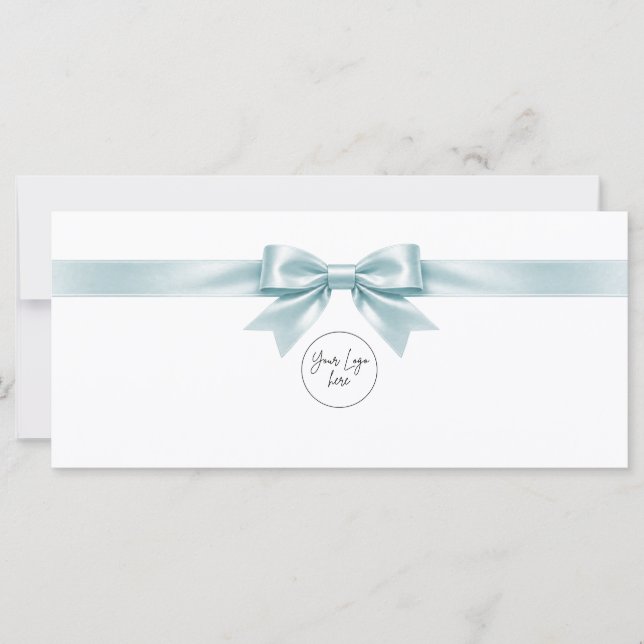 Certificat Cadeau avec Logo Ruban Blanc Élégant (Devant)