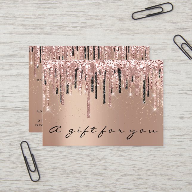 Certificat cadeau Beauté Studio coiffeur Blush (Devant/Arrière en situation)