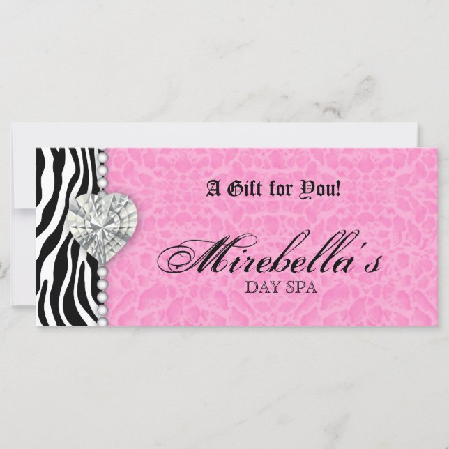 Certificat cadeau bijoux Zebra Pink Leopard (Devant)