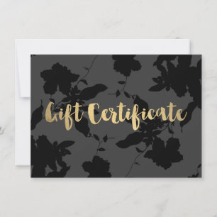 Certificat cadeau Black Floral Gold