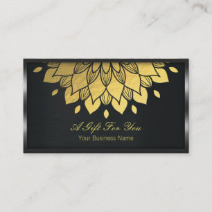 Certificat cadeau Black Metal et Gold Foil Floral